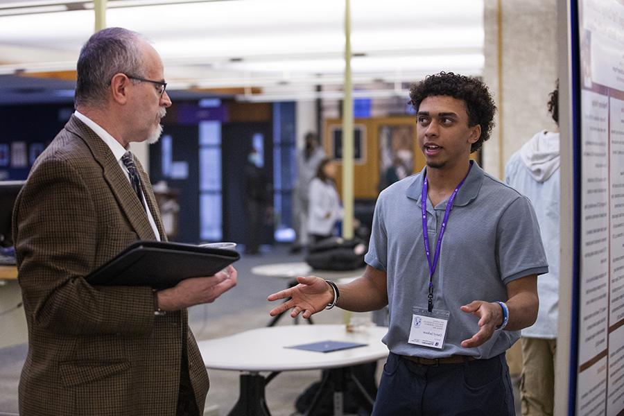 A student presents their work during Undergraduate Research.